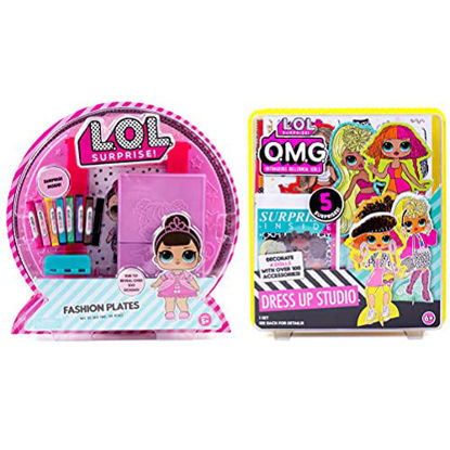 Picture of L.O.L. Surprise! 2-in-1 Fashion Design Activity Kits by Horizon Group USA, Includes 2 DIY Fashion Craft Kits, Create 100+ Designs with Fashion Plates, Dress-Up Dolls with Reusable Fabrics & Stickers