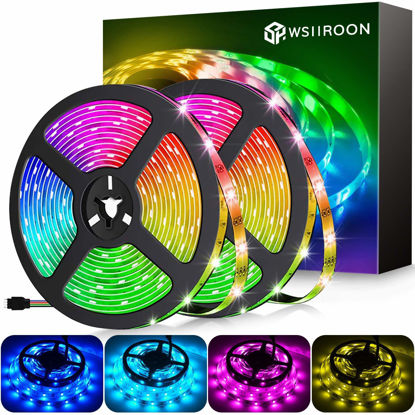Picture of wsiiroon LED Strip Lights, 32.8ft RGB LED Light Strip, SMD 5050 Waterproof Flexible Color Changing Rope Lights with 44 Key Remote Control for Bar Ceiling Bedroom Lighting Decoration