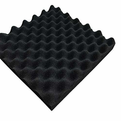 Picture of Acoustic panels Studio foam Self-Adhesive 12 pack Egg Crate 2" X 12" X 12" Sound Absorbing Foam Soundproofing Wall Tiles (Black)