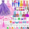 Picture of ZITA ELEMENT Lot 101 Items 11.5 Inch Girl Doll Closet Wardrobe with Clothes and Accessories - Including Wardrobe, Suitcase, Clothes, Dress, Swimsuits, Shoes, Hangers, Necklace and Other Accessories