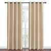 Picture of NICETOWN Bedroom Room Darkening Draperies - Home Fashion Thermal Insulated Solid Grommet Room Darkening Window Curtains for Hall Room (1 Pair, 55 inches Wide by 86 inches Long, Beige)