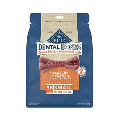 Picture of Blue Buffalo Dental Bones Small Natural Dental Chew Dog Treats, (15-25 lbs) 36-oz Bag