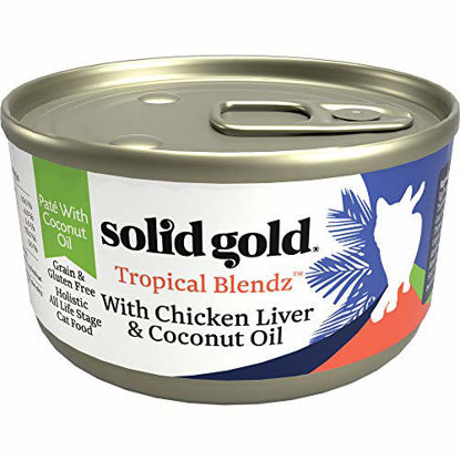 Picture of Solid Gold Tropical Blendz Pate with Coconut Oil - Grain-Free Wet Cat Food with Real Chicken Liver - 3oz (24 Count)