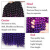 Picture of Leeven 6 Packs Water Wave Crochet Passion Twist Hair For Butterfly Locs 18 Inch 3 Tones Ombre Purple to Blue Curly Passion Twists Crochet Hair 49# Synthetic Bomb Twist Braiding Hair Extensions