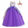 Picture of MYRISAM Unicorn Costume Princess Birthday Pageant Party Dance Performance Carnival Long Maxi Tulle Fancy Dress Up Outfits Purple 10-11T