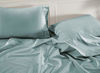 Picture of 100% Organic Cotton Cool Blue King-Sheets Set, 4-Piece Pure Organic Cotton Long Staple Percale Weave Ultra Soft Best Bedding Sheets for Bed, Breathable, GOTS Certified, Fits Mattress Upto 15" Deep