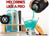 Picture of Mixology Bartender Kit with Stand | Black Bar Set Cocktail Shaker Set for Drink Mixing - Bar Tools: Martini Shaker, Jigger, Strainer, Bar Mixer Spoon, Tongs, Opener | Best Bartender Kit for Beginners