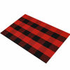 Picture of MUBIN Cotton Black and Red Plaid Rug, 27.5 x 43 Inches Outdoor Front Door Decorative Mat, Hand-Woven Reversible Foldable Rug for Layered Door Mats Washable Carpet for Front Porch, Entryway, Farmhouse