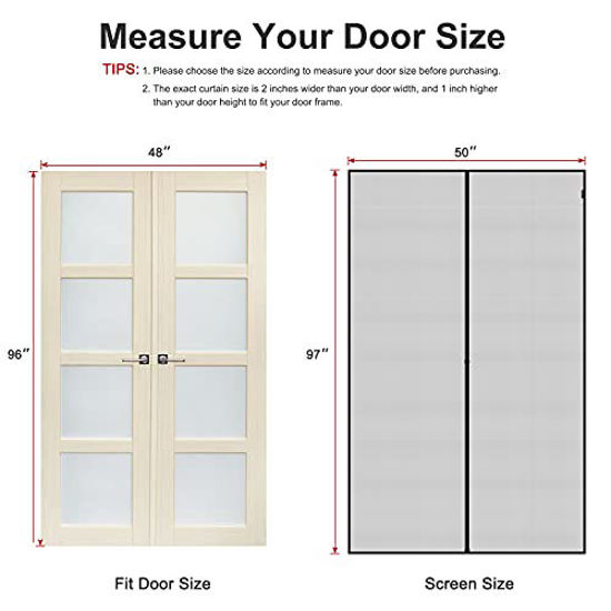 GetUSCart MAGZO Screen Door Fit Door Size 48 x 96 Inch