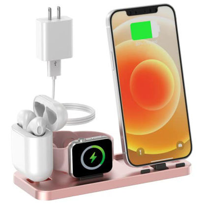 Picture of GLANA Portable 3 in 1 Charging Station Compatible with Apple Multiple Devices, Foldable Charger Stand for iWatch Series 7/6/SE/5/4/3/2/1 Charging Dock Station for iPhone AirPods Pro 3/2/1