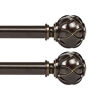 Picture of KAMANINA 1 Inch Telescoping Curtain Rod 28 to 48 Inches (2.3-4 Feet) 2 pack, Netted Texture Finials, Antique Bronze