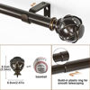 Picture of KAMANINA 1 Inch Telescoping Curtain Rod 28 to 48 Inches (2.3-4 Feet) 2 pack, Netted Texture Finials, Antique Bronze