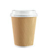 Picture of [100 Sets - 12 oz.] Insulated Ripple Paper Hot Coffee Cups With Lids