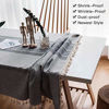 Picture of Deep Dream Tablecloth, Embroidered Table Cloth Cotton Linen Wrinkle Free Anti-Fading Tablecloths Washable Dust-Proof Table Cover for Kitchen Dinning Party Christmas, 55 x 120 Inch - New Gray
