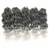 Picture of Goddess Box Braids Crochet Braids Hair Silver Grey Curly Braids Synthetic Premium Fiber Braiding Hair 14 Inch 5Packs/Lot (14inch, TGrey)