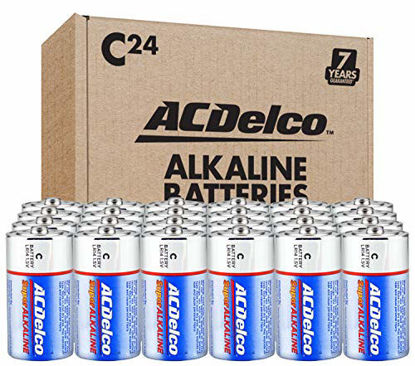 Picture of ACDelco 24-Count Size C Alkaline Batteries, Super Alkaline Battery, 7-Year Shelf Life, Recloseable Packaging