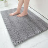 Picture of Grandaily Chenille Striped Bathroom Rug Mat, Extra Thick and Absorbent Bath Rugs, Non-Slip Soft Plush Shaggy Bath Carpet, Machine Wash Dry, Bath Mats for Tub, Shower and Bath Room, 24x36, Grey