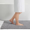 Picture of Grandaily Chenille Striped Bathroom Rug Mat, Extra Thick and Absorbent Bath Rugs, Non-Slip Soft Plush Shaggy Bath Carpet, Machine Wash Dry, Bath Mats for Tub, Shower and Bath Room, 24x36, Grey