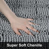 Picture of Grandaily Chenille Striped Bathroom Rug Mat, Extra Thick and Absorbent Bath Rugs, Non-Slip Soft Plush Shaggy Bath Carpet, Machine Wash Dry, Bath Mats for Tub, Shower and Bath Room, 24x36, Grey