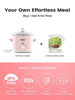 Picture of KOOC Small Slow Cooker, 2-Quart, Free Liners Included for Easy Clean-up, Upgraded Ceramic pot, Adjustable Temp, Nutrient Loss Reduction, Stainless Steel, Pink, Round