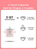 Picture of KOOC Small Slow Cooker, 2-Quart, Free Liners Included for Easy Clean-up, Upgraded Ceramic pot, Adjustable Temp, Nutrient Loss Reduction, Stainless Steel, Pink, Round