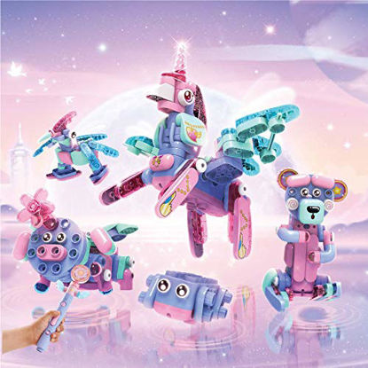 Picture of BOTZEES GO! Unicorn Toys, Unicorn Robots for Kids, Building & Electric Remote Control Toys, STEM Learning Toys for Kids Ages 3+, Girls Toys, with RC Magic Stick, App Based