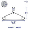 Picture of Neaties Clothes Black Plastic Hangers with Bar Hooks, Heavy Duty Standard Plastic Hangers for Pants, Shirts, or Dress, 60pk