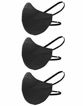Picture of 3-Pack Masker Aid: Cotton 3 Layer Reusable, Reversible, Breathable, Unisex Adult Face Mask (Over Head M/L/XL, Graphite) (3-Pack)