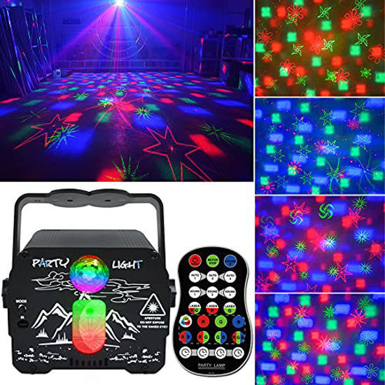 GetUSCart- Party Disco DJ Light with Remote Control, Portable Disco Ball  Stage Laser Light, Sound Activated & USB Powered Bright RGB Led Projector  Strobe Lamp for Home Decorations Birthday Bar Rave Xmas