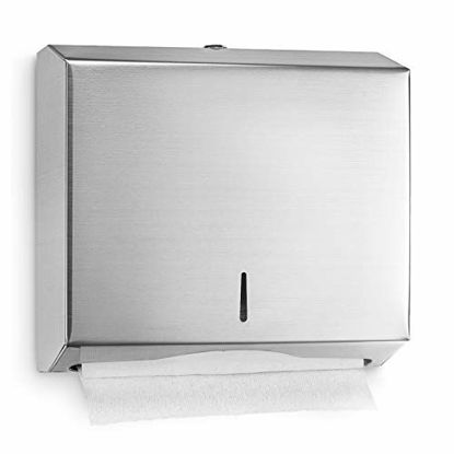 Picture of Alpine Industries C-Fold / Multifold Paper Towel Dispenser - Brushed Stainless Steel (290 C Folds/ 380 Multi-Fold)