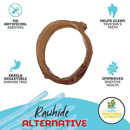 Picture of hotspot pets Bully Stick Rings for Dogs - Premium All Natural Long Twisted Beef Pizzle Dog Chew Treats - Grain Free Fully Digestible Rawhide Alternative -Thick Chew Circles (10 Pack)