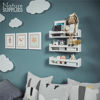 Picture of Set of 3 White Nursery Room Shelves - Solid Wood Ideal for Books, Toys and Decor (Classic White)