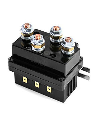 Picture of QWORK Solenoid Relay, 12V 500A Winch Relay Solenoid Replacement Contactor for 8000-15000lb ATV UT Winch Control
