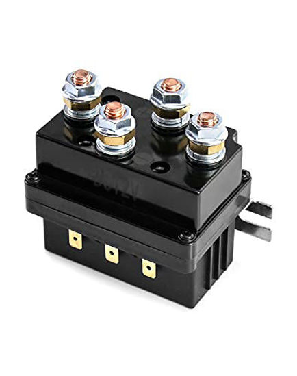 Picture of QWORK Solenoid Relay, 12V 500A Winch Relay Solenoid Replacement Contactor for 8000-15000lb ATV UT Winch Control