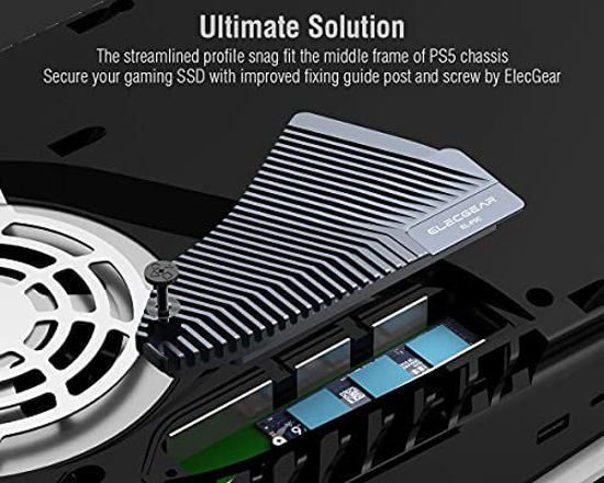 GetUSCart- ElecGear PS5 NVMe SSD Heatsink, EL-P5C Heat Pipe + Solid ...