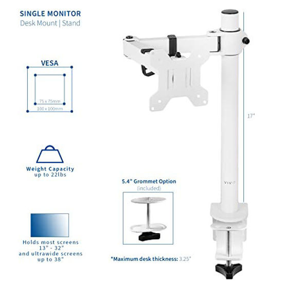 GetUSCart VIVO Single Monitor Desk Mount, Fully Adjustable Monitor Arm