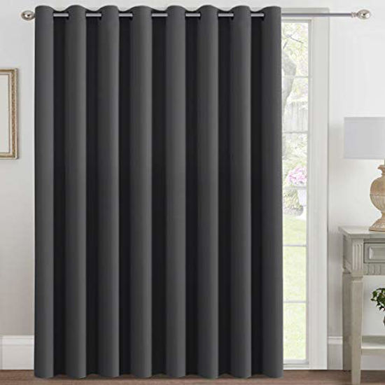 Picture of H.VERSAILTEX Blackout Patio Curtains 100 x 84 Inches for Sliding Door Extral Wide Blackout Curtain Panels Thermal Insulated Room Divider - Grommet Top, 7' Tall by 8.5' Wide - Charcoal Gray