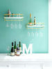 Picture of Mkono Wall Mounted Wine Rack Set of 2 White Wood Wine Bottle Glass Holder Floating Shelves with Stemware Hanger Modern Plants Photos Wine Display Storage Holder for Kitchen Dining Room Bar, 17 Inch