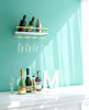 Picture of Mkono Wall Mounted Wine Rack Set of 2 White Wood Wine Bottle Glass Holder Floating Shelves with Stemware Hanger Modern Plants Photos Wine Display Storage Holder for Kitchen Dining Room Bar, 17 Inch