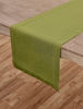 Picture of Solino Home 100% Pure Linen Hemstitch Table Runner - 14 x 120 Inch, Handcrafted from European Flax, Machine Washable Classic Hemstitch - Avocado Green