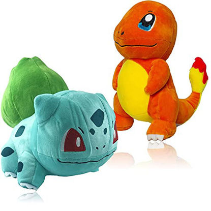 Picture of Bulbasaur & Charmander Plushies Toy,All Star Collection Stuffed Animals,Birthday Gift for Kids,2Pcs, 8"