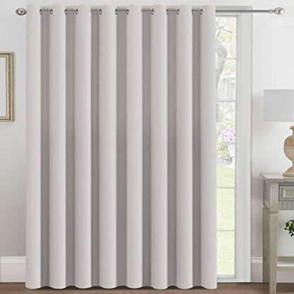 Picture of H.VERSAILTEX Blackout Patio Curtains 100 x 84 Inches for Sliding Door Extral Wide Blackout Curtain Panels Thermal Insulated Room Divider - Grommet Top, 7' Tall by 8.5' Wide - Stone