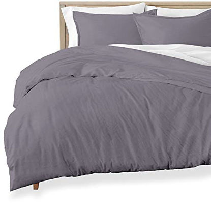 Picture of Bare Home Sandwashed Duvet Cover Full Size - Premium 1800 Collection Duvet Set - Cooling Duvet Cover - Super Soft Duvet Covers (Full, Sandwashed Dusty Purple)