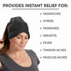 Picture of Aculief Headache & Migraine Relief Hat - Natural Ice Mask for Tension, Muscle Pain Relief - Supports Relaxation, Muscle Pain, Sinus Alleviation, Chemo - Stretchy, Comfortable, & Cool Wearable - Black