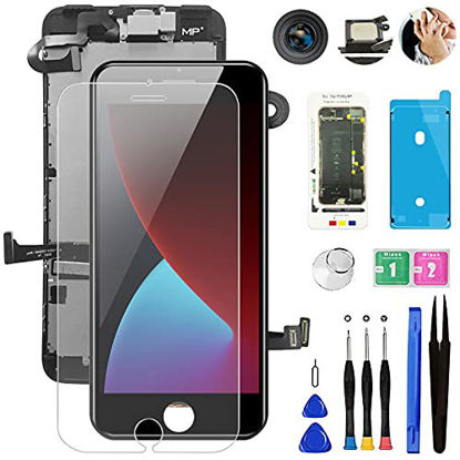 Picture of for iPhone 7 Plus Screen Replacement Black,Mobkitfp 5.5" Full Assembly LCD Display Digitizer with Front Camera+Earpiece+Sensors+Waterproof Seal+Repair Tools+Tempered Film for A1784,A1785,A1661 (Black)