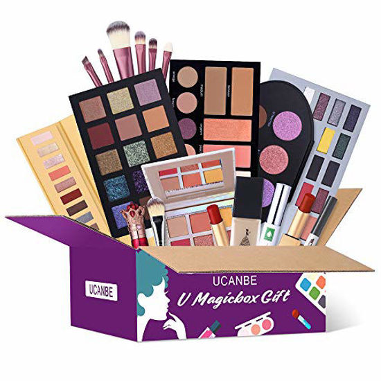 UCANBE Makeup Surprise Mystery Box Gift Set - Exclusive All in One Makeup  Set - Include Eyeshadow Palette,Lipstick,Foundation,Highlighters