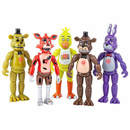 Picture of 2021 Amazing Five Nights at Freddys Action Figures - Action Figures Toy Set of 5 PCS for All Kids - About 6 inches