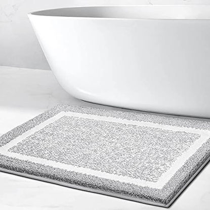 Picture of Bathroom Rug Mat, Ultra Soft and Water Absorbent Bath Rug, Bath Carpet, Machine Wash/Dry, for Tub, Shower, and Bath Room (24"x43", Grey)