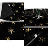 Picture of DegGod Plush Christmas Tree Skirts, 48 inches Luxury Black Faux Fur Xmas Tree Base Cover Mat with Gold Snowflakes for Xmas New Year Home Party Decorations (Black, 48 inches)