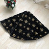 Picture of DegGod Plush Christmas Tree Skirts, 48 inches Luxury Black Faux Fur Xmas Tree Base Cover Mat with Gold Snowflakes for Xmas New Year Home Party Decorations (Black, 48 inches)